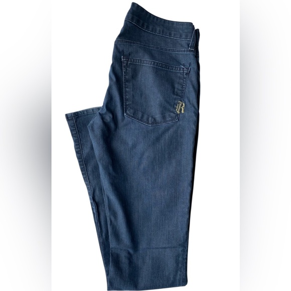 VTG Y2k 2000’s Rich & Skinny Blue Flare Wide Leg Jeans dark wash 27 - Picture 3 of 11